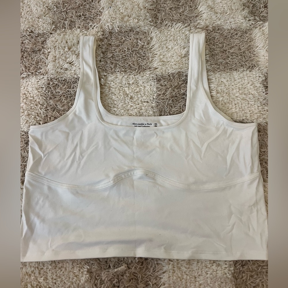 Abercrombie and fitch super soft white cropped tank
